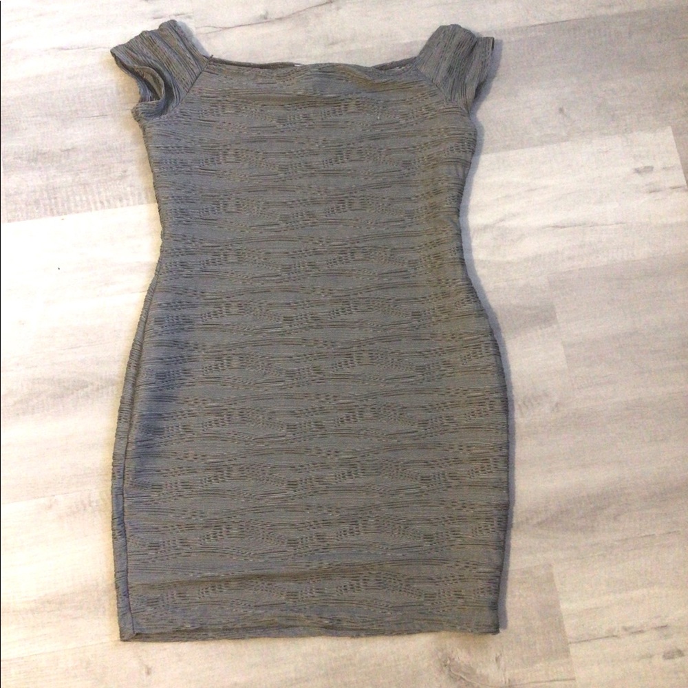 Grey Textured BodyCon Mini Dress